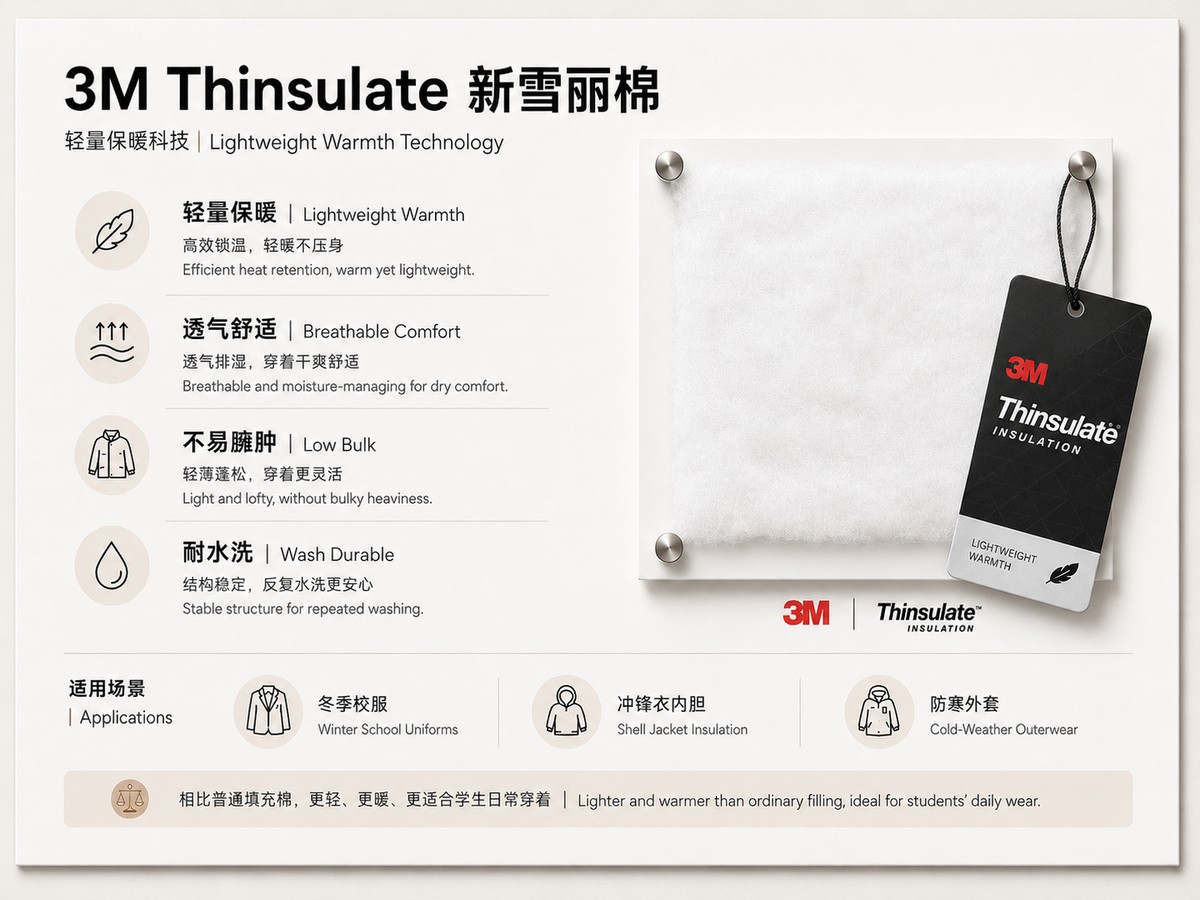 3M Thinsulate lightweight warmth fabric presentation