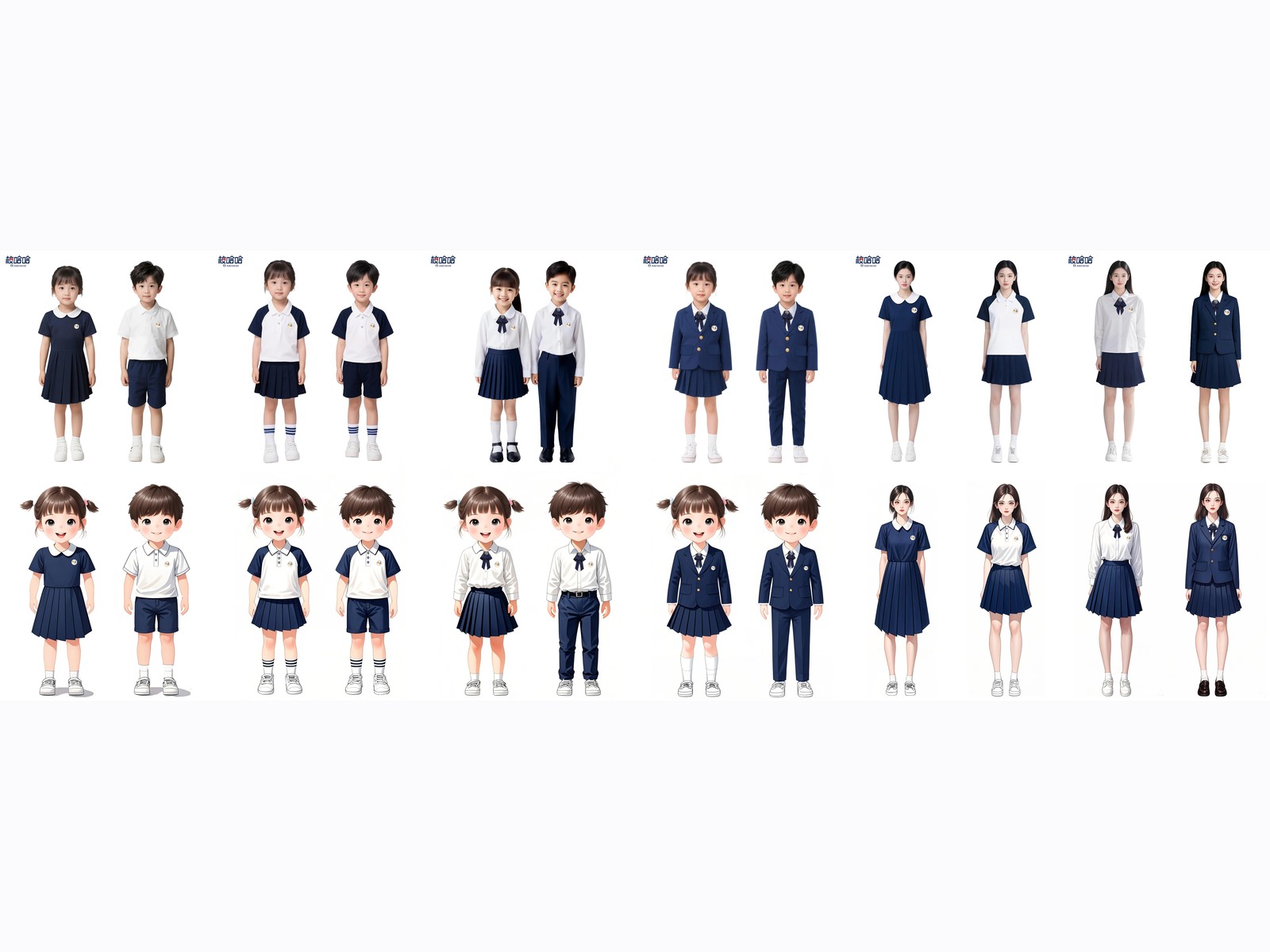 Manila client school uniform overview with multiple age groups