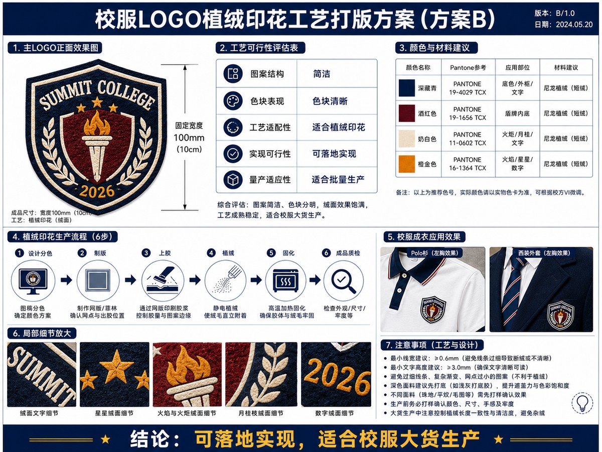 Flocking printing logo development sheet