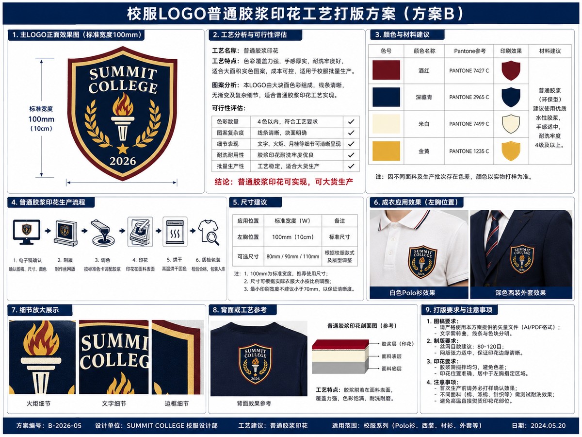 Standard rubber paste printing logo development sheet