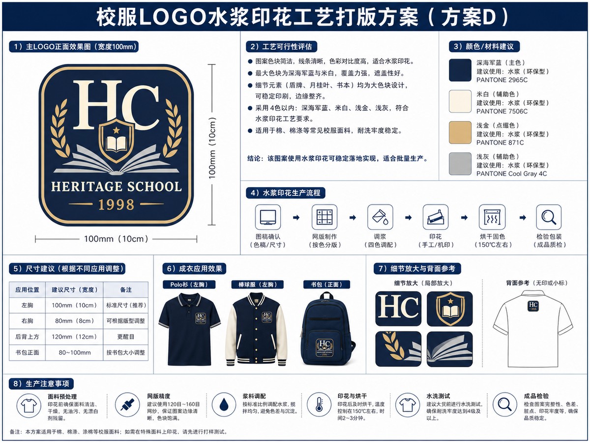 Water-based printing logo development sheet