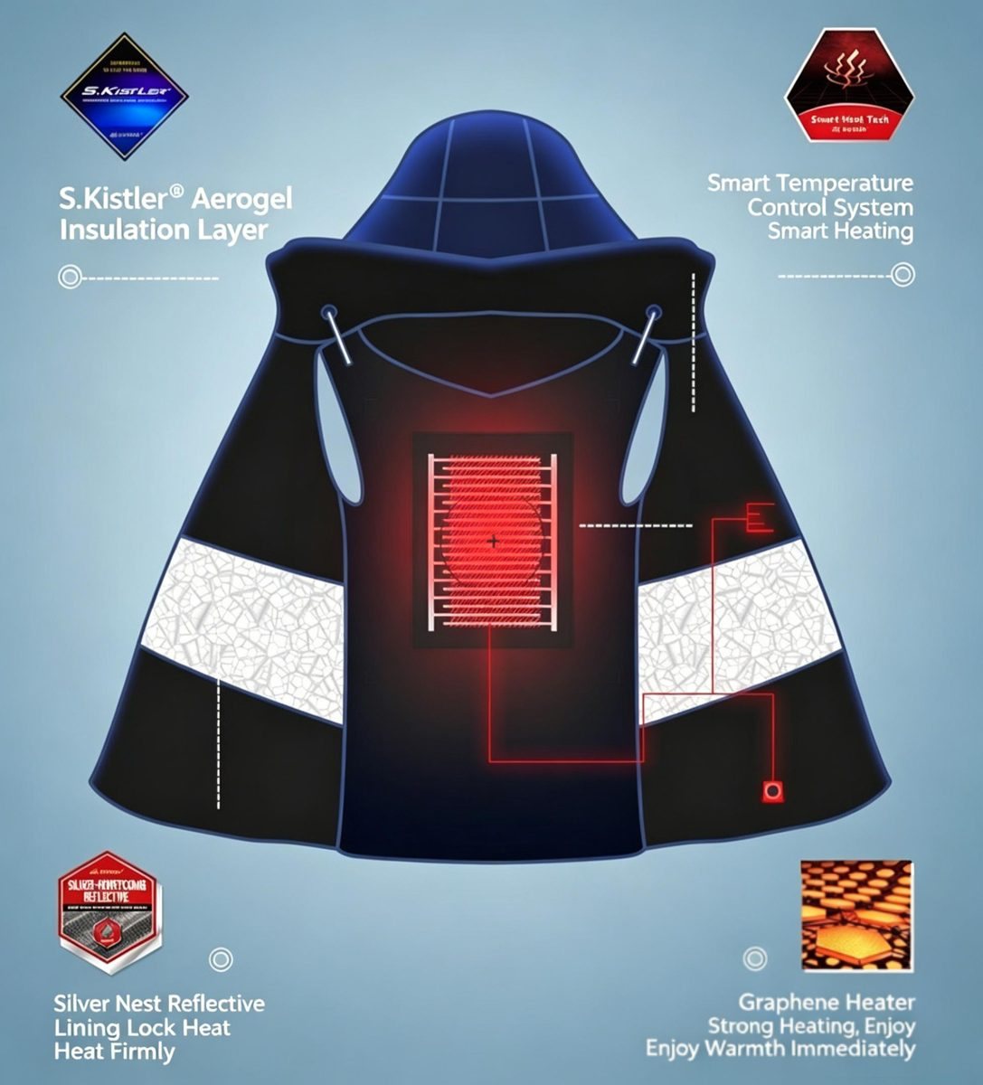 Smart heated uniform concept illustration