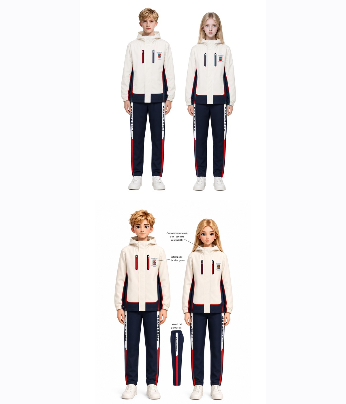Spain client waterproof hooded jacket uniform concept