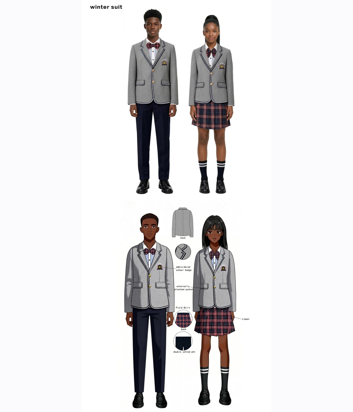 Zimbabwe client grey schoolwear layer concept
